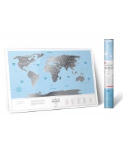 Скретч карта світу "Travel Map Silver World" (англ) (тубус)