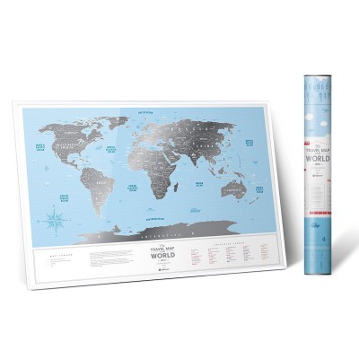 Скретч карта світу "Travel Map Silver World" (англ) (тубус)