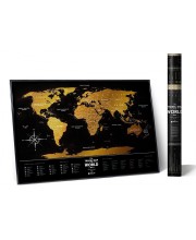 Скретч мапа світу "Travel Map Black World" (англ) (тубус)
