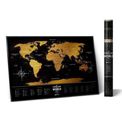 Скретч мапа світу "Travel Map Black World" (англ) (тубус)