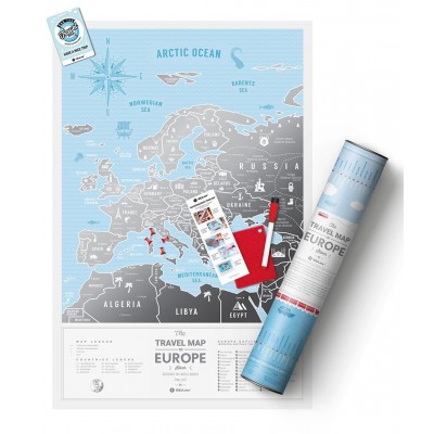 Скретч карта мира Travel Map Silver Europe