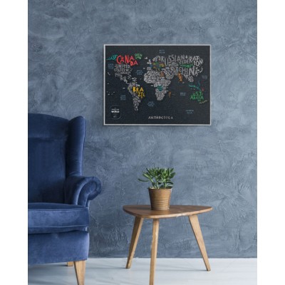 Скретч мапа світу "Travel Map Letters World" (англ) (тубус)
